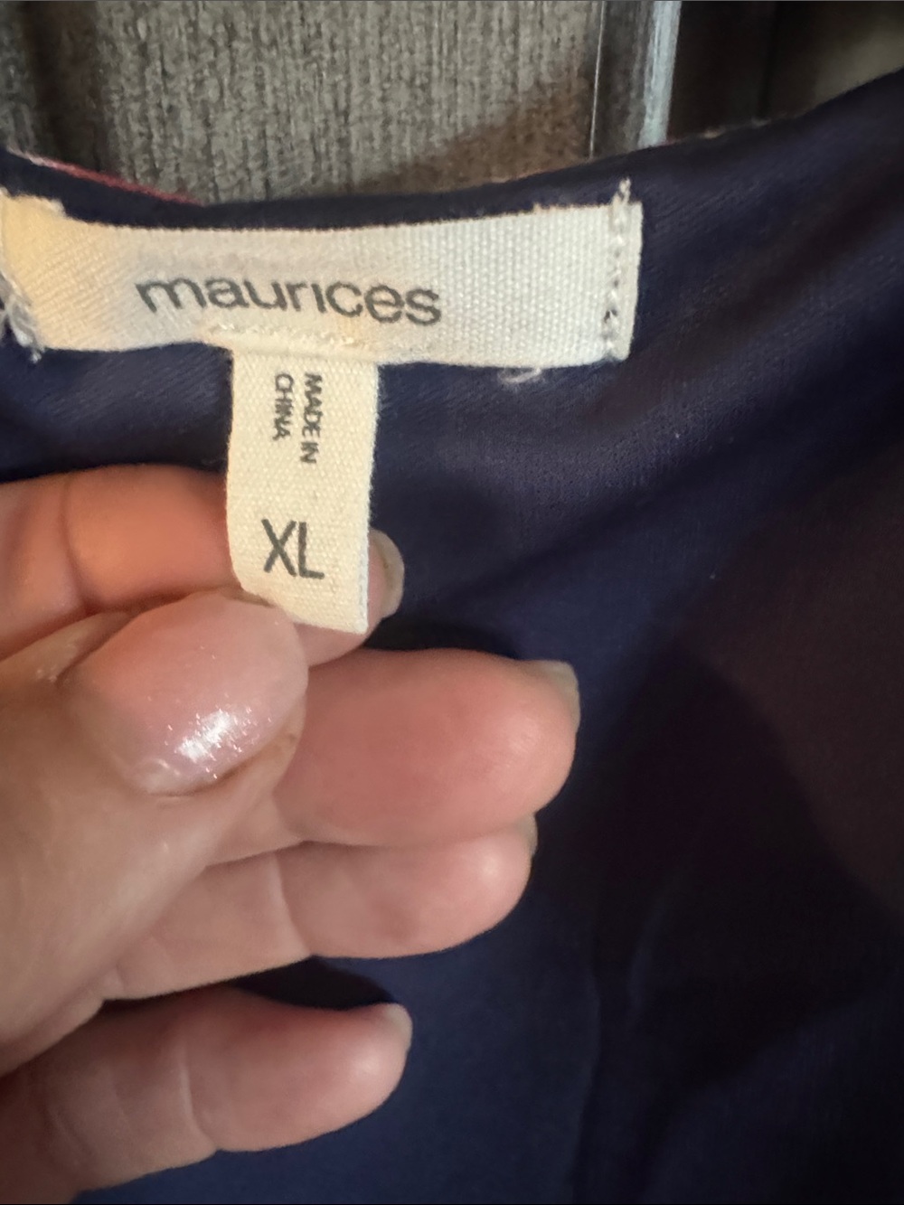 Maurices Navy and Coral Floral V-Neck Midi Dress - Picture 2 of 5